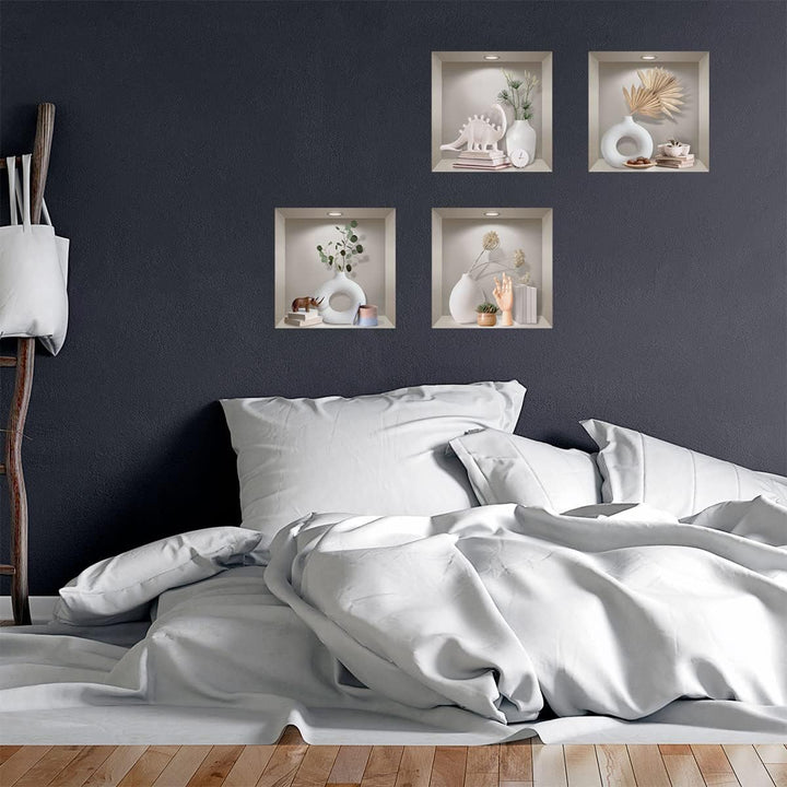 3D-Aufkleber selbstklebend, 3D-Effekt, dekoratives Design – Wandaufkleber für Schlafzimmer Erwachsen
