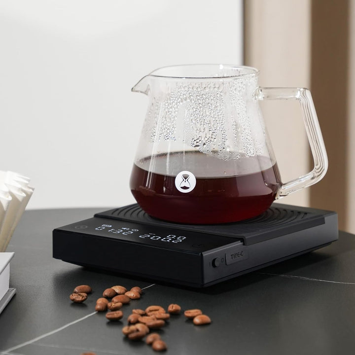 TIMEMORE Kaffeewaage Basic 2.0 Elektronische Espressowaage mit Wasserdurchflussmenge und Timer-Funkt