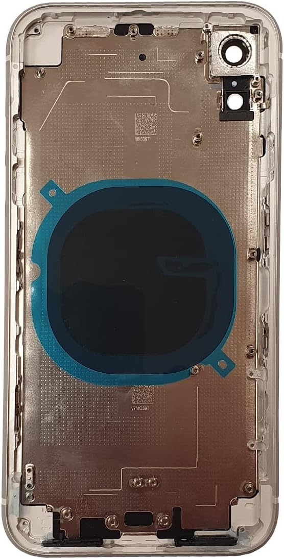 Smartex® Backcover aus Glas + Rahmen kompatibel mit iPhone XR | Rückseite Cover + Frame (Weiss) XR W