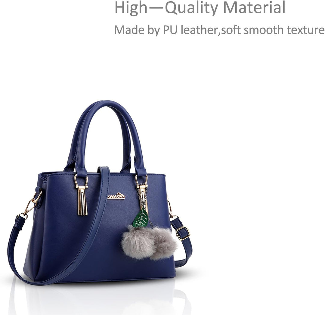 Nicole&Doris Neue PU-Leder beiläufige Art und Weise Handtasche Schultertasche Messenger Bag Navy Bla
