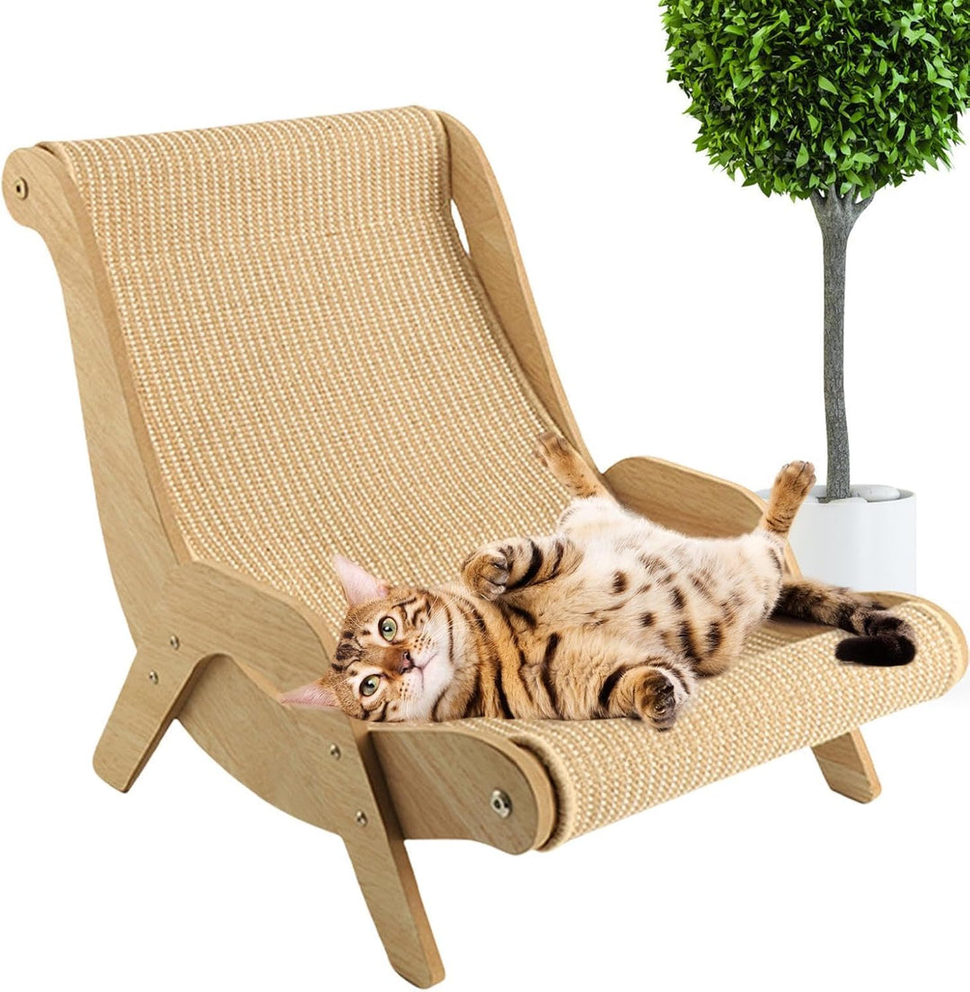 Katzen-Sisal-Stühle, Sisal-Katzen-Lounge-Sessel, erhöhtes Katzen-Sesselbett, hölzerner Sisal-Kratzkr
