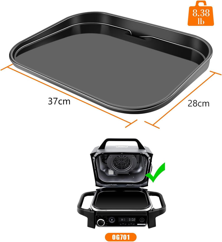 GFTIME Gusseisen Grillplatte für Ninja OG701 Woodfire Grills, antihaftbeschichtete Grillplatte, Flac