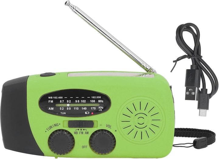 Solar Radio, Hand Kurbelradio 1200-mAh Batterie Power Notfallradio mit Laterne, Tragbare USB Aufladu