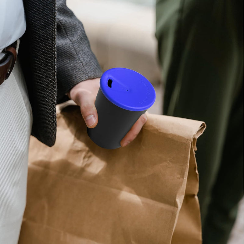 achilles Kaffeebecher mit Deckel, Kunststoffbecher, Mehrwegbecher, Trinkbecher, LFGB geprüft, spülma