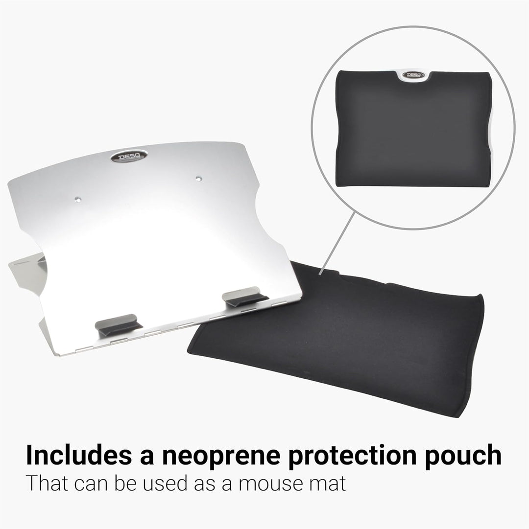 Desq 1506 Notebook-Stand Aluminium mit Tasche, Silber