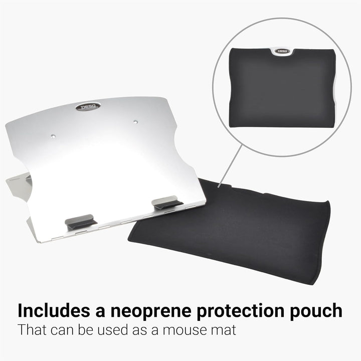 Desq 1506 Notebook-Stand Aluminium mit Tasche, Silber