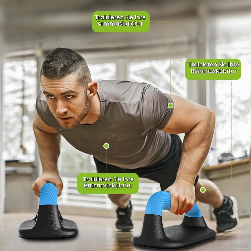 Kipika Liegestützgriffe, Push-up handles, Push-up bars aus Weichem Kunststoff, Anti-Rutsch-Polster a