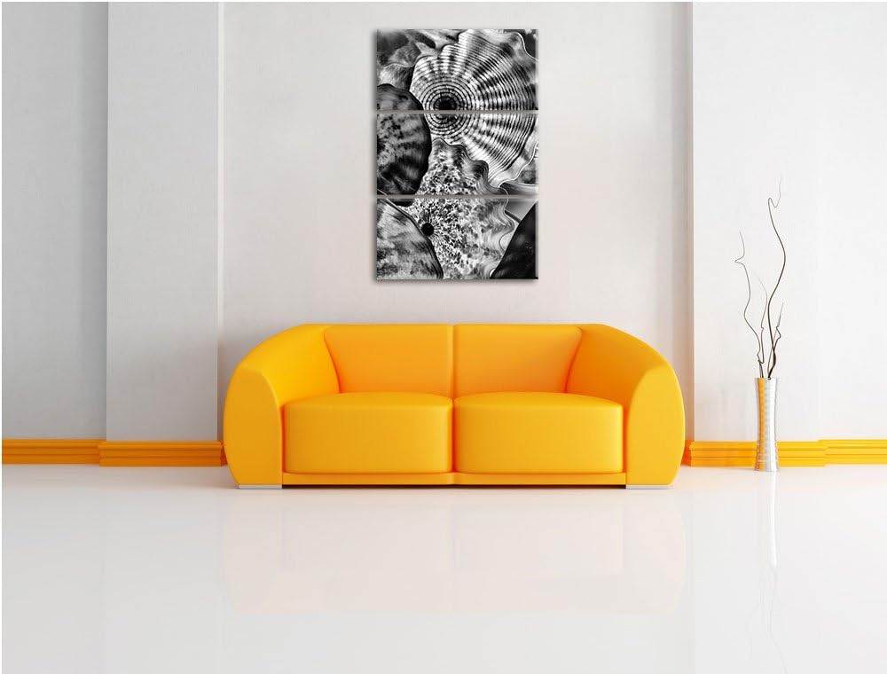 Pixxprint Monocrome, Bunte Quallen 3-Teiler Leinwandbild 120x80 Bild auf Leinwand