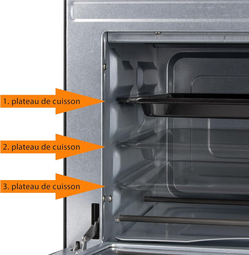 Clatronic MBG 3727 Multi-Backofen, 25 Liter Backraum, Umluft + Ober- und Unterhitze, Drehspiessfunkt