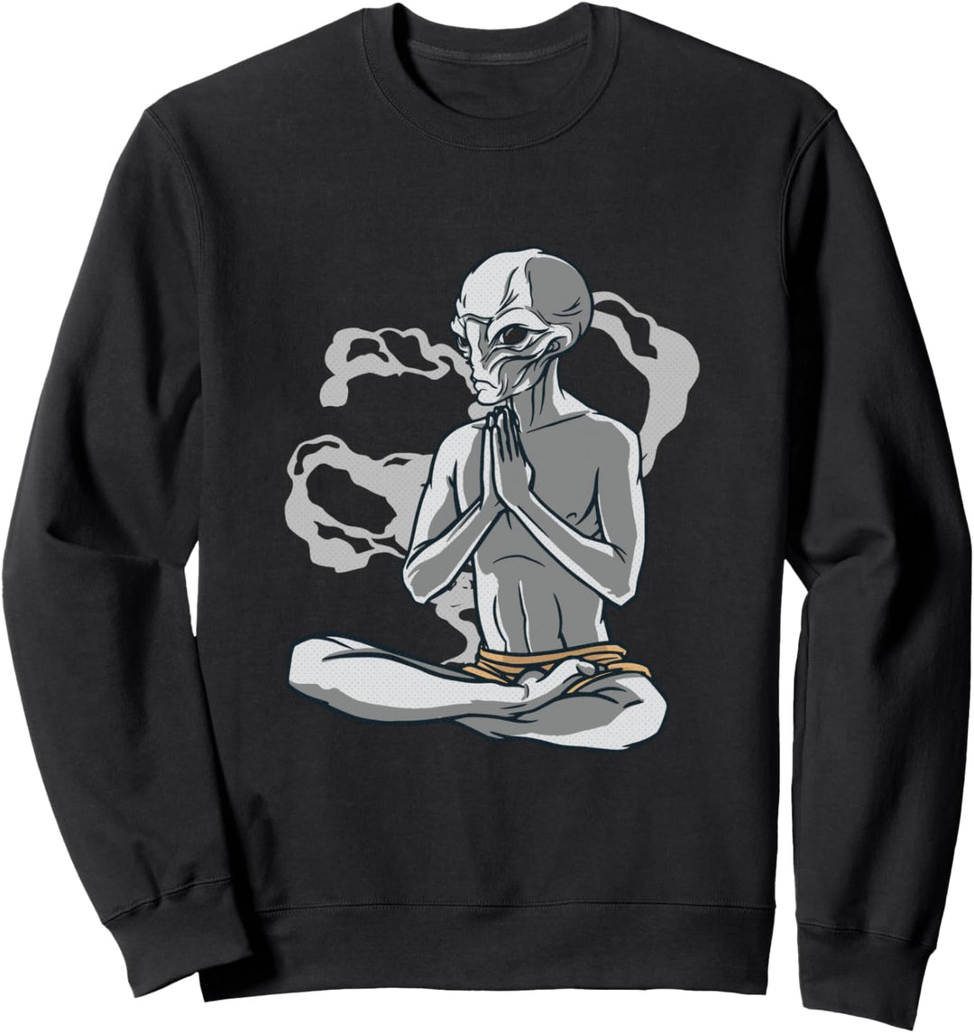 Alien beim Yoga in der Lotusposition Sweatshirt