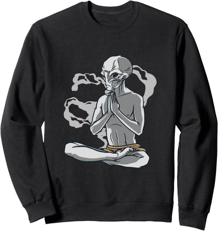 Alien beim Yoga in der Lotusposition Sweatshirt