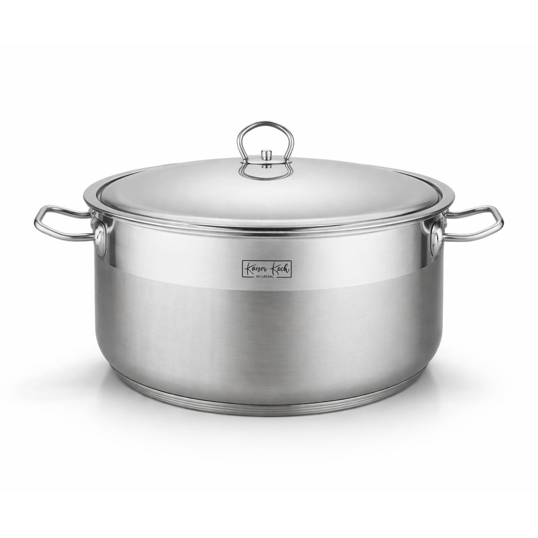 Premium Kochtopf 32cm mit Deckel – 12,8L Grosser Suppentopf aus 18/10 Edelstahl – Induktionsgeeignet