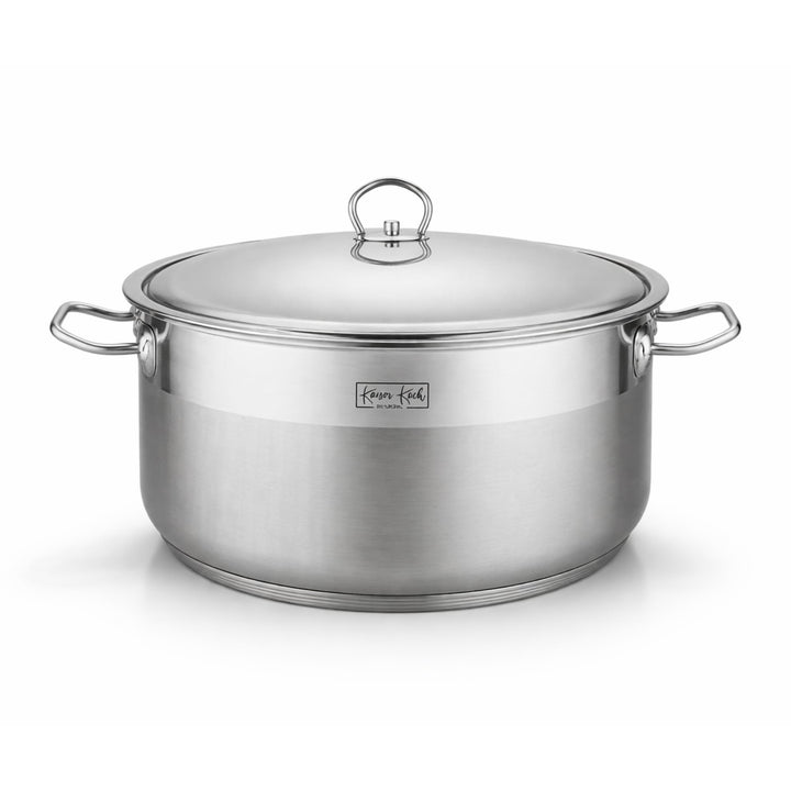 Premium Kochtopf 32cm mit Deckel – 12,8L Grosser Suppentopf aus 18/10 Edelstahl – Induktionsgeeignet