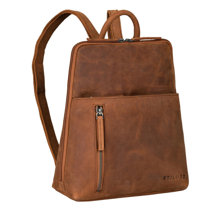 STILORD 'Holly' Rucksack Frauen Klein Leder Rucksackhandtasche Damen Lederrucksack für iPad und DIN