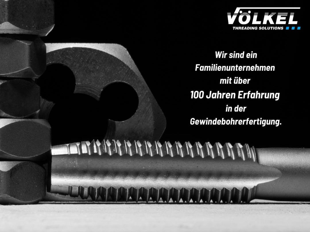VÖLKEL Handgewindebohrer 3-tlg. Satz DIN 352 HSS-G - M10 x 1.5 | Vorschneider, Mittelschneider & Fer