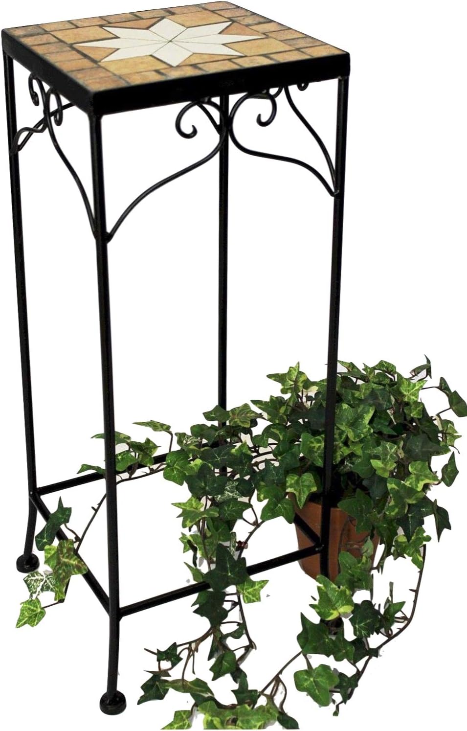 DanDiBo Blumenhocker Mosaik Eckig 54 cm Blumenständer 12012 Beistelltisch Pflanzenständer Mosaiktisc
