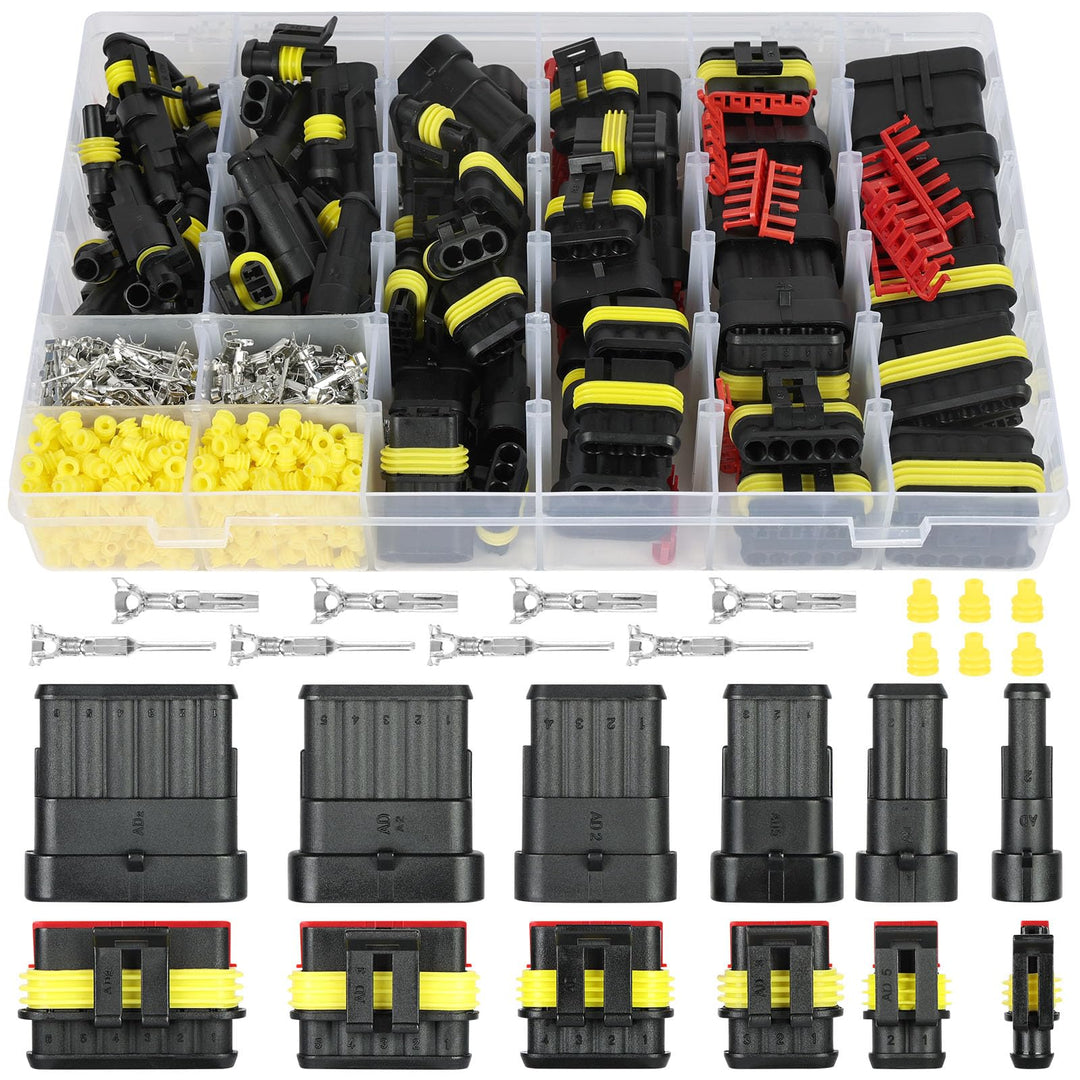 URAQT Auto Wasserdichte KFZ Kabel Steckverbinder, Schnell kfz Steckverbinder Wasserdicht, 730PCS Kfz