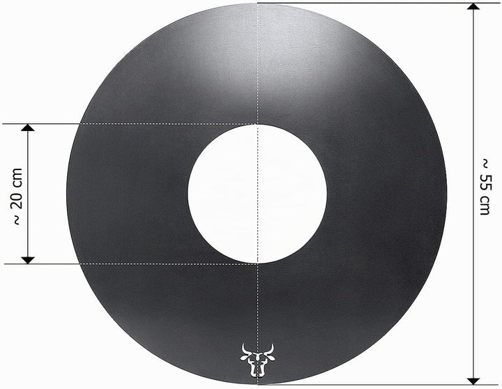 tuning-art GR01 Grillring | Grillplatte | Feuerplatte | Plancha | BBQ-Platte - für Weber, Grösse:57e