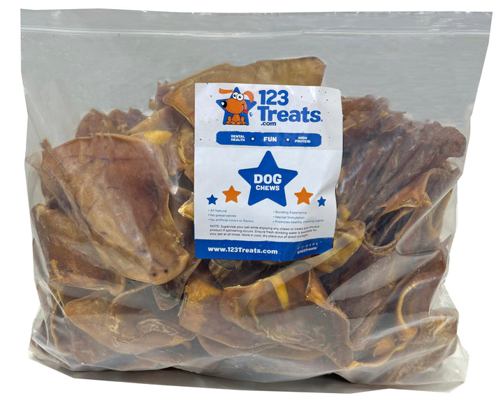 123 Treats Whole Pig Ear Dog Chews Pig Ear Dog Treats (100 Pieces) 100 stück (1er Pack), 100 stü