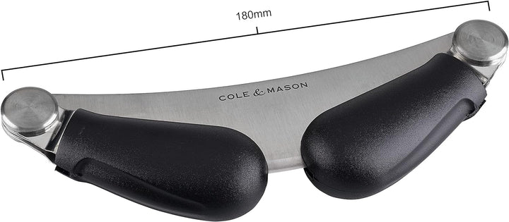 Cole & Mason H105549 Woodhall Wiegemesser und Schneidebrett, Kräuterhacker Rocker/Frischkräuterschne