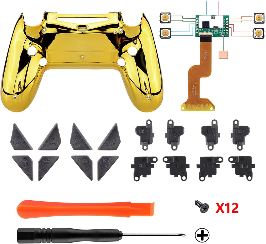 eXtremeRate Programmierbar Dawn Remap Kit für ps4 Controller, Rückseite Hülle Gehäuse Case&Upgrade-B