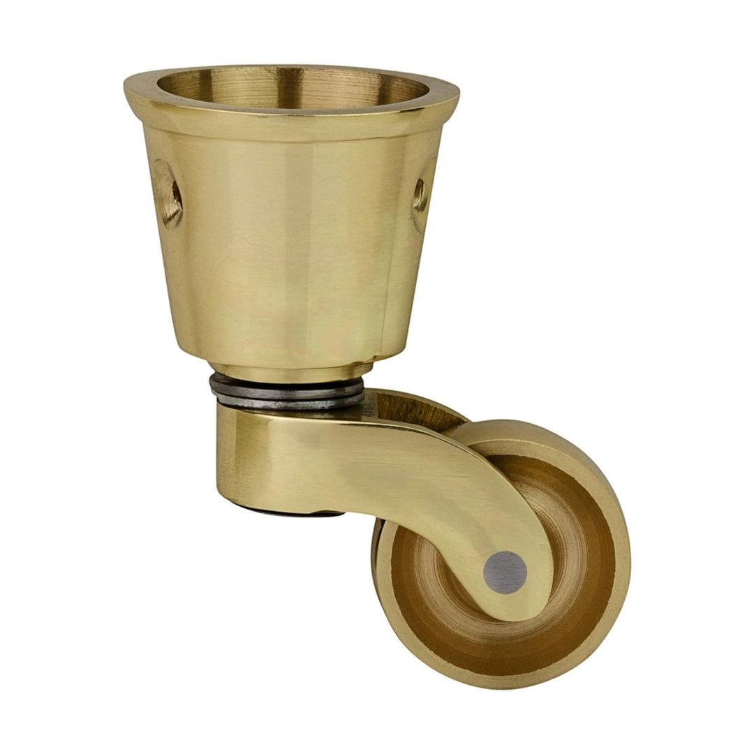 Lenkrolle aus massivem Messing mit 25 mm Rad (4 Stück) – echtes massives poliertes Messing – Antik V