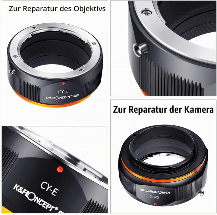 K&amp;F Concept M14105 C/Y-NEX Hochpräziser Adapterring Objektivadapter für Contax/Yashica Objektiv auf