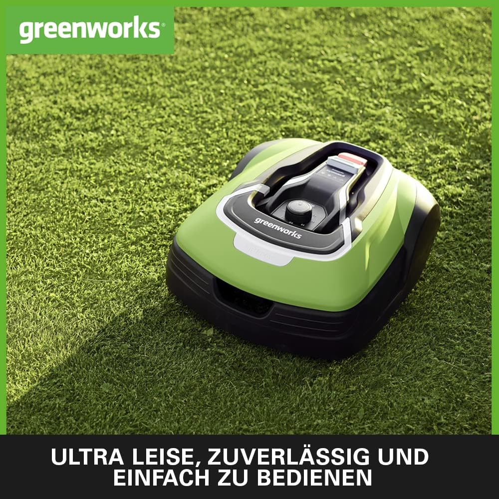 Greenworks Optimow 15 Rasenmäherroboter für Rasenflächen bis 1500 m2 mit 35 % Gefälle, extrem leise,