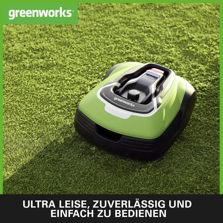 Greenworks Optimow 15 Rasenmäherroboter für Rasenflächen bis 1500 m2 mit 35 % Gefälle, extrem leise,