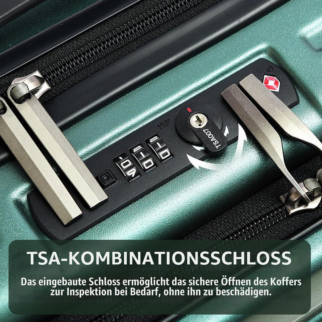 TydeCkare 20" Handgepäck mit Laptopfach, 55x40x20cm, Airline Kompatibel, 34L Hartschalenkoffer Klein
