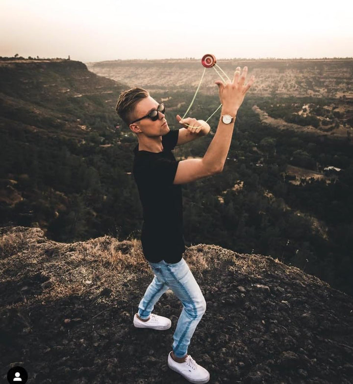 YoyoFactory Shutter Profi Yo-Yo von Weltmeister - BLAU (Fortgeschrittenes YoYo, Schnur und Anleitung