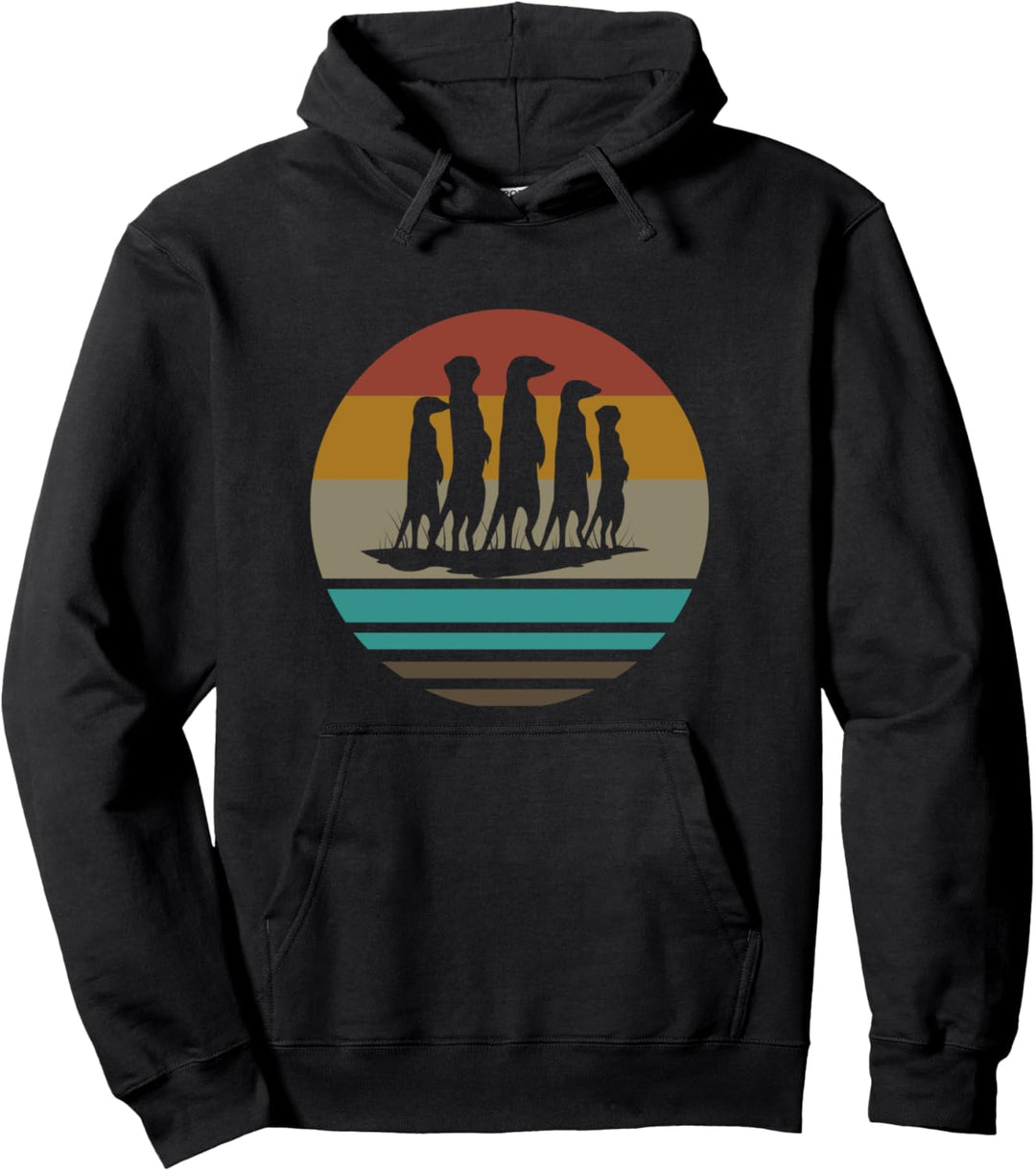 Retro Erdmännchen Silhouette Pullover Hoodie