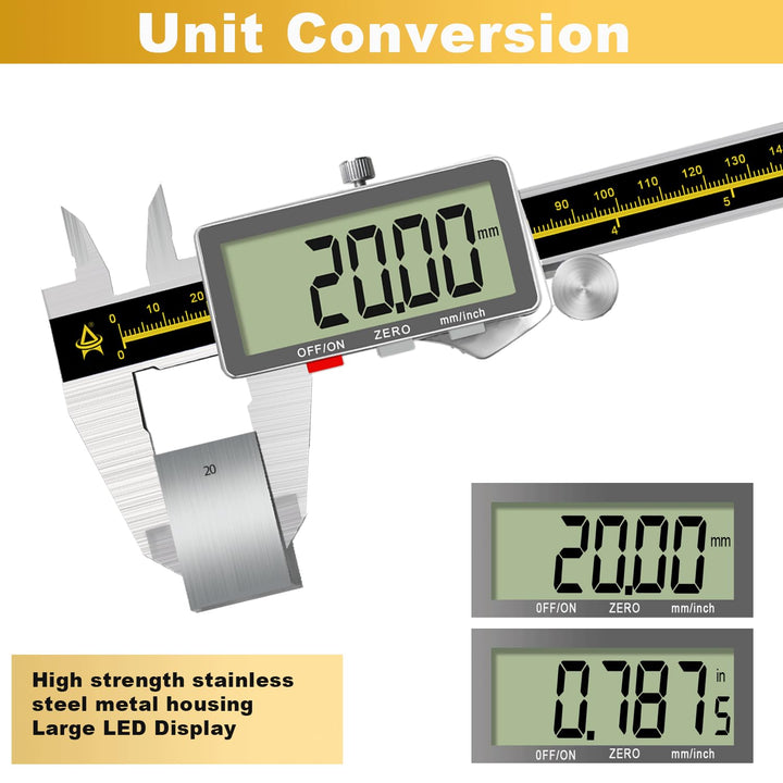 Digital Caliper,ACEMETER 0-6" Vernier Calipers Measuring Tool-Electronic Micrometer with Large LCD S