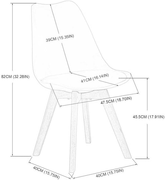EGGREE 4er-Set Skandinavische SGS-geprüfte Esszimmerstühle, 4 Braune Transparente Küchenstühle mit M