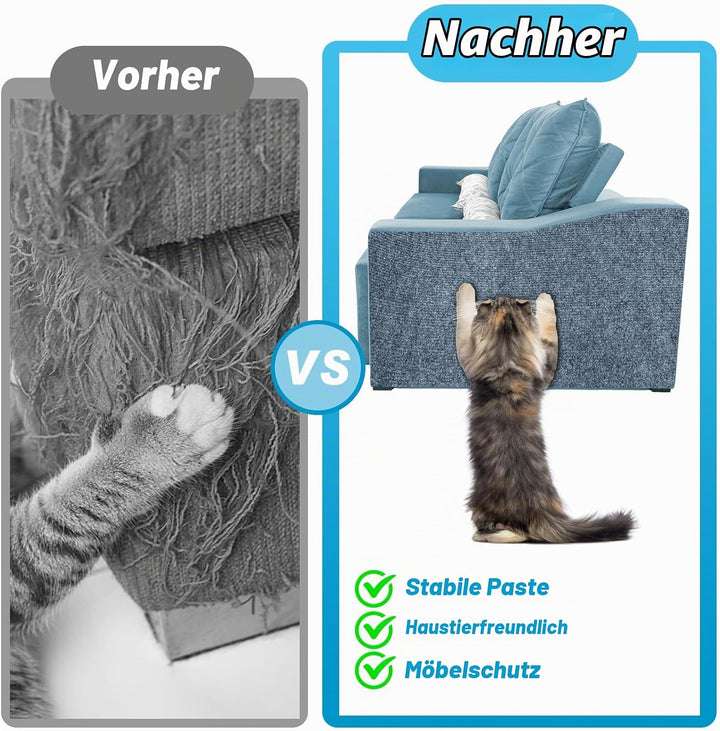 300cm×40cm Kratzmatte Katze Selbstklebend, Kratzschutz Sofa Katze, Trimmbare DIY Katzen Kratzmatte m
