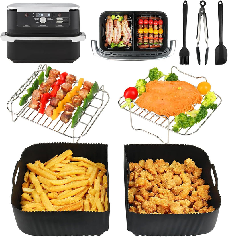 BYKITCHEN Airfryer Zubehör für Ninja Flex Drawer AF500EU 10,4L,7 Stück Heissluftfritteuse Zubehör fü