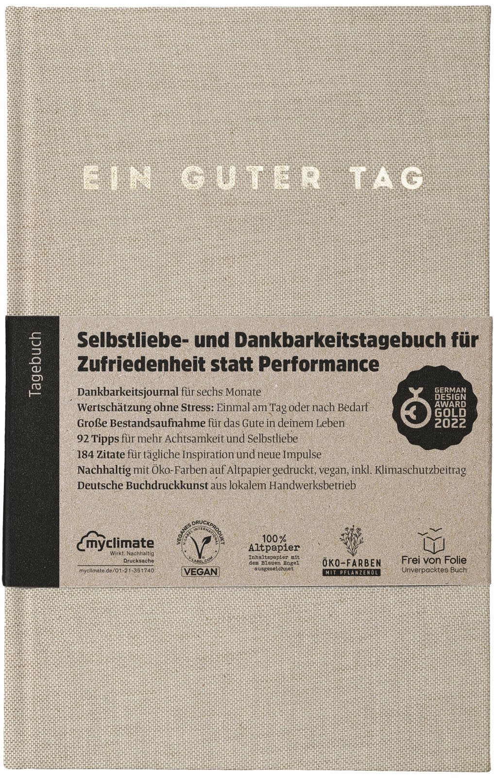 Ein guter Tag, Selbstliebe- und Dankbarkeitstagebuch. Nur 5-6 Minuten am Tag. Für Dankbarkeit, Achts