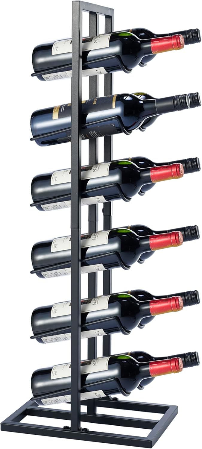 Weinregal für 12 Flaschen - Weinschrank - Weinflaschenhalter - Weinlagerung - Pulverbeschichteter St