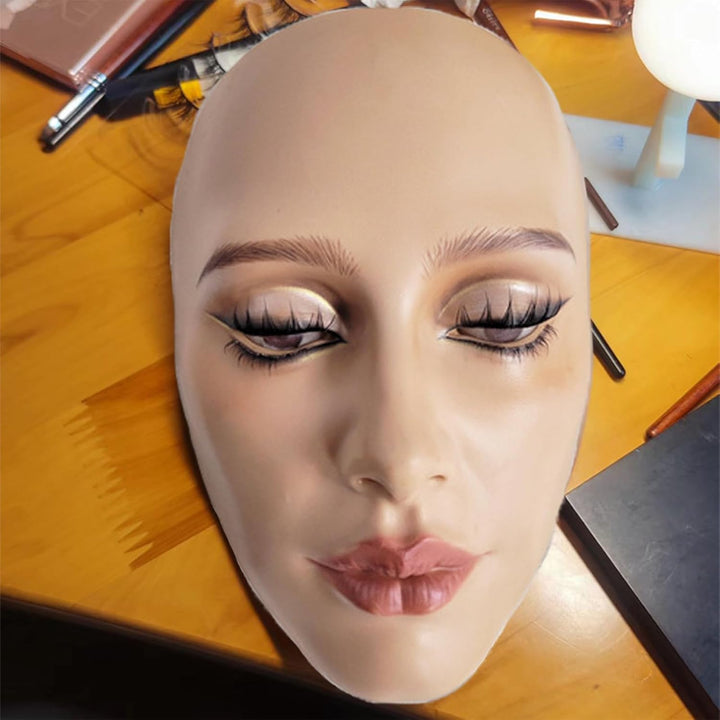 Schminkpuppe, Schminkkopf Für Mädchen, Silikon Make-Up-Übungs Gesicht, Wiederverwendbares Make Up Üb