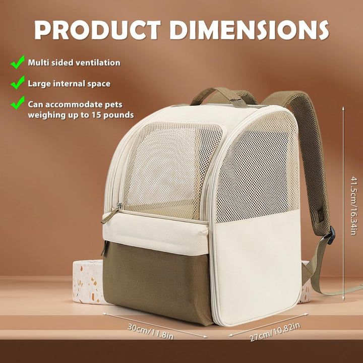 HundeRucksack & KatzenRucksack bis 10kg, Katzentransporttasche & Hundetragetasche, 600D Oxford, Stah