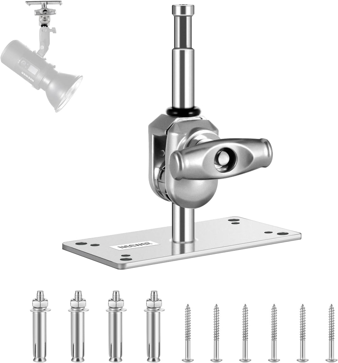 NEEWER 6,5" Wand Deckenhalterung Baby Stecker 5/8" Bolzen, 360° drehbarem Kugelkopf, 10 Schrauben, F