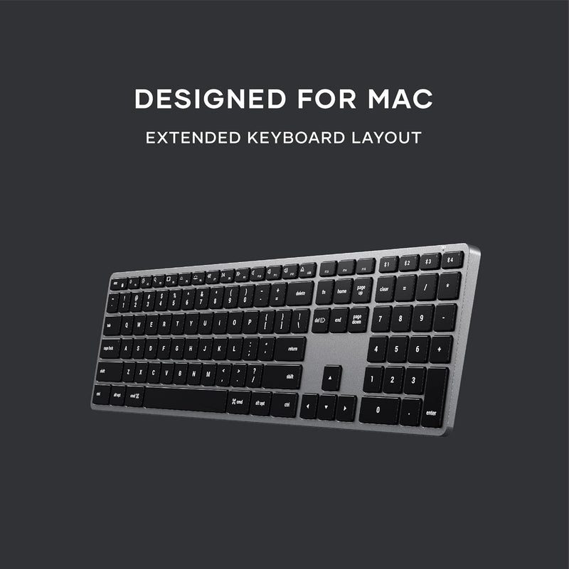 SATECHI Slim X3 Kabellose Bluetooth Tastatur - Hintergrundbeleuchtung & Ziffernblock – Multi-Device