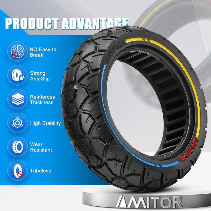 Vollgummireifen 10x2.70-6.5 Offroad, 10x2.75-6.5 Reifen Vollgummi, Pannensichere & Abriebfeste & War
