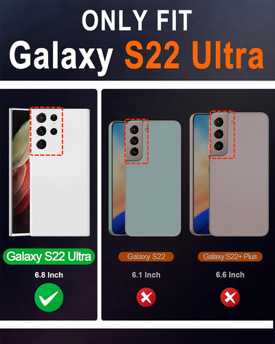 SHIELDON Galaxy S22 Ultra 5G Hülle Handyhülle [Echtleder] [Kartenfach] [Verdicht TPU] [Lifetime Gara