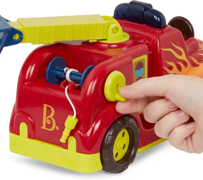 B. toys Feuerwehrauto mit 2 Figuren – Interaktives Spielzeug mit Lichtern, Tönen, ausfahrbare Leiter