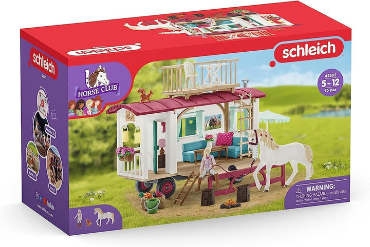 schleich 42593 Wohnwagen für geheime Club-Treffen, für Kinder ab 5-12 Jahren, HORSE CLUB - Spielset