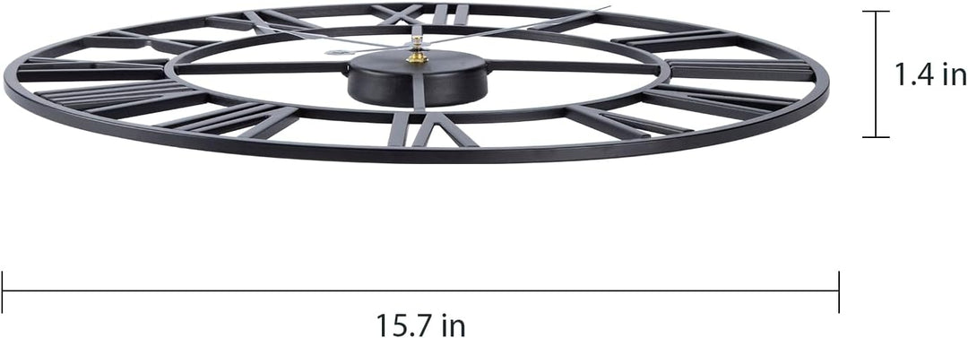 ACCSHINE Wanduhr Gross Ohne TickgeräUsche Lautlos 50cm Römische Ziffer Quarz Batterie Betriebene Wan