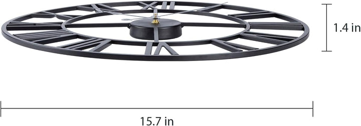 ACCSHINE Wanduhr Gross Ohne TickgeräUsche Lautlos 50cm Römische Ziffer Quarz Batterie Betriebene Wan
