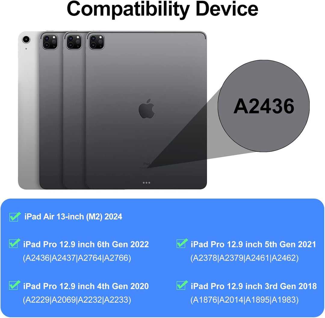 FOGARI iPad Air 13 M2 Tastatur - iPad Air 13 2024 Hülle mit Tastatur, QWERTZ Deutsches Magic Tastatu