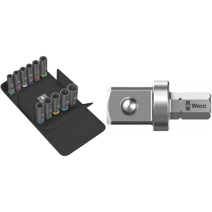 Wera 05004841001 8790 C Impaktor Deep Set 1, Steckschlüsseleinsatz Satz, 11-teilig Schwarz &amp; 870/2 V